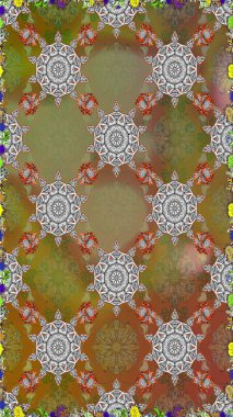 Raster illüstrasyonu. Egzotik çiçekler, kahverengi ve gri renkler üzerine botanik, parlak, klasik bir doğa. Klasik tropikal doğal elementlerin suluboya seti.