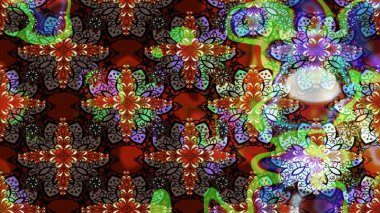 Düz Çiçek Elementleri Tasarımı. Renkli Bahar Teması eskiz kalıbı. Kahverengi renkli çiçekler. Raster illüstrasyonunda çiçek deseni çizimi.