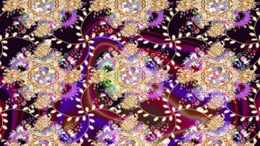 Düz Çiçek Elementleri Tasarımı. Çiçeksel fantezi tasarımı ve parlak bir arka plan çizimi. Renkli Bahar Teması çizim şablonu.