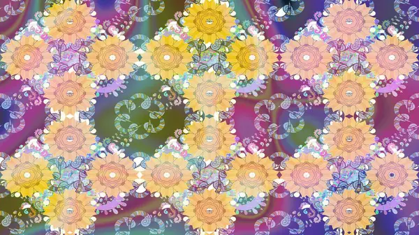 Güzel kumaş deseni. Raster illüstrasyonu. Küçük çiçekteki sevimli çiçek deseni. Güzel karalamalı çiçek deseni çiz..