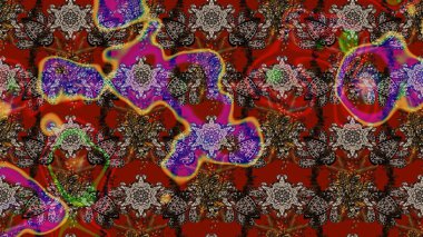 Tatil havası. Bahar mevsimi. Nazik romantik baskı. Çiçekler kahverengi, kırmızı ve gri renklerde. Raster güzel bir çiçek deseni çiziyor..