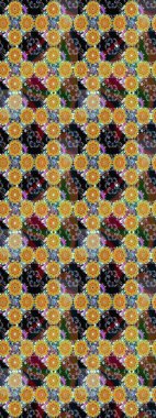 Eskiz arkaplan modeli. Suluboya, elle çizilmiş. Raster hisseleri. Sarı üzerine çiçekler..