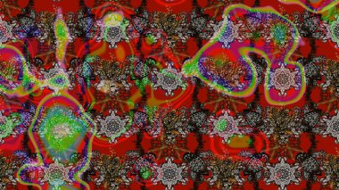 Robot resim. Küçük çiçekteki sevimli çiçek deseni. Raster illüstrasyonu.