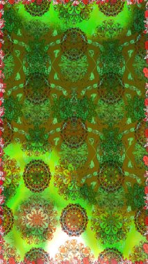 Raster illüstrasyonu. Klasik tropikal doğal elementlerin suluboya seti. Egzotik çiçekler, botanik parlak klasik yeşil renkler.