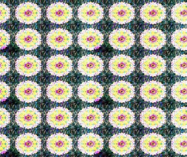 Raster illüstrasyonu. Tarafsız renklerde bahar çiçekleri. Çiçek ve yapraklı karalama şeklinde Raster çiçek deseni.