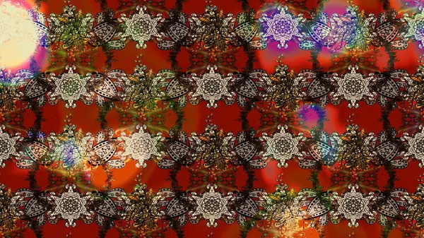 Tekstil, tebrik kartı, boyama kitabı, telefon kılıfı baskısı için kullanılabilir. Raster Henna dövme stili. Kızılderili desenli desenli desenli şal deseni. Etnik Mandala süsü.