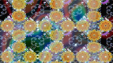 Raster illüstrasyonu. Tarafsız renklerde bahar çiçekleri. Yaprak ve çiçeklerin suluboya resmi, tarafsız renkler üzerine çizim deseni.