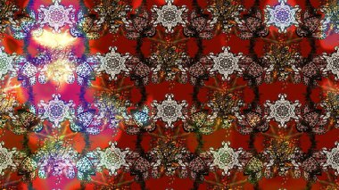 Kumaş, tekstil, duvar kağıdı baskısı için. Raster illüstrasyonu. Eski usul. Renkli desenli eskiz deseni, kahverengi, kırmızı ve gri çiçekler ve dekoratif elementler. Taslak arkaplan.