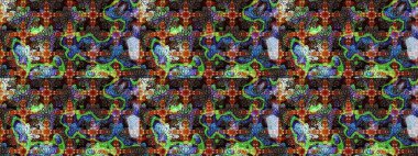 Raster düz çiçek çizim deseni. Hediye ambalaj kağıdı, tebrik kartları, posterler ve pankart tasarımı. Kahverengi renkte çiçekler.