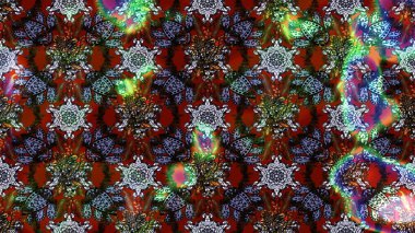 Raster illüstrasyonundaki çiçek desenli çizim. Kahverengi, gri ve kırmızı renkte çiçekler.