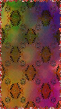 Kahverengi ve mor renkli çiçeklerle kusursuz çiçek deseni. Çiçekler suluboya tarzında kahverengi ve mor renkte.