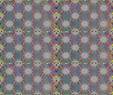 Çiçekli güzel suluboya desen. Raster illüstrasyonu. Gri ve nötr renklerde.