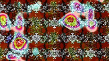 Raster Güzel kumaş deseni. Raster suluboya çiçek deseni, narin çiçekler, kahverengi, gri ve kırmızı çiçekler, tebrik kartı şablonu.