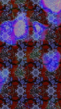 Suluboya, elle çizilmiş. Eskiz arkaplan modeli. Vadinin çiçekleri mor, kahverengi ve mavi renklerde. Raster - stok.