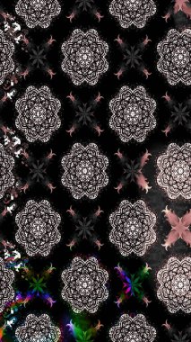 Kızılderili desenli desenli desenli şal deseni. Etnik Mandala süsü. Raster Henna dövme stili. Tekstil, tebrik kartı, boyama kitabı, telefon kılıfı baskısı için kullanılabilir.