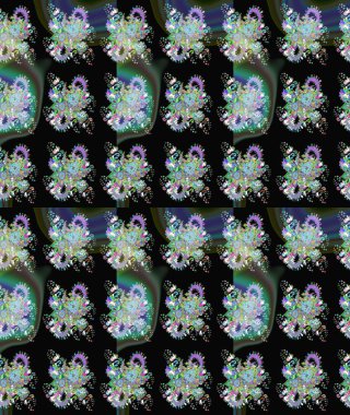 Süslü kumaş deseni. Renkli Bahar Teması eskiz kalıbı. Düz Çiçek Elementleri Tasarımı. Raster illüstrasyonunda çiçek deseni çizimi.