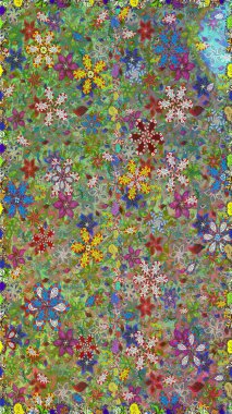 Küçük çiçekte hoş bir çiçek deseni var. Yeşil ve parlak çiçekli nötr renklerde soyut ve pürüzsüz desen. Çiçek elementli zarif raster dokusu..