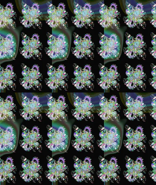 Süslü kumaş deseni. Renkli Bahar Teması eskiz kalıbı. Düz Çiçek Elementleri Tasarımı. Raster illüstrasyonunda çiçek deseni çizimi.