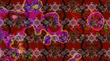 Suluboya etkisi. Raster deseni. Botanik çizim kalıbı. Organik elementler.