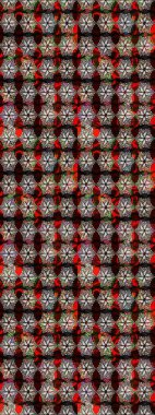 Renkli Bahar Teması eskiz kalıbı. Düz Çiçek Elementleri Tasarımı. Çiçekli çiçek deseni, suluboya. Kahverengi renkli çiçekler. Raster illüstrasyonu.