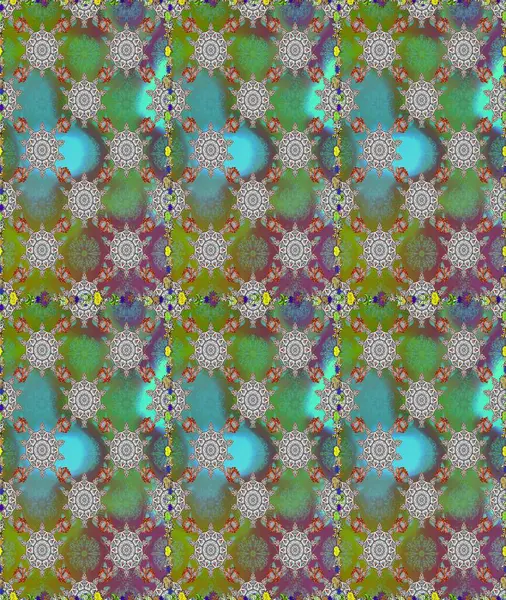 Yumuşak pamuk tasarımı. Yumuşak fayans. Raster 'ın taze dokusu. Sarma, tekstil ve duvar kâğıdı için kusursuz çiçek arkaplanı. Klasik çiçek deseni.