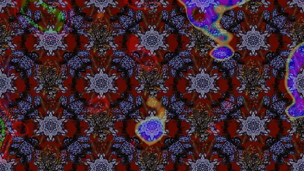 Raster Modaya uygun kumaş deseni. Siyah, kahverengi ve kırmızı renkli şirin çiçek desenleri. Düz Çiçek Elementleri Tasarımı. Renkli Bahar Teması çizim şablonu.