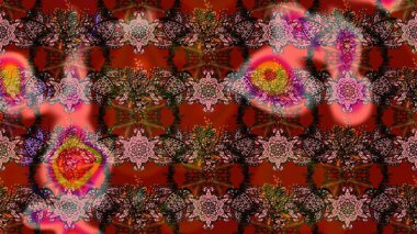 Moda baskıları için zarif bir şablon. Robot resim. Küçük çiçekte güzel bir desen. Çiçekli bahar çiçekleri. Küçük renkli çiçekler. Motley illüstrasyonu.