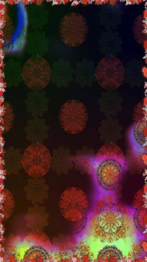 Kahverengi ve gri renklerde. Raster illüstrasyonu. Çiçekli güzel suluboya desen.