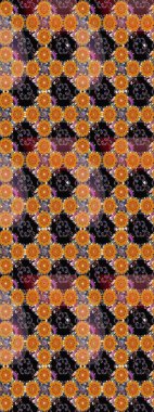 Küçük çiçekteki sevimli çiçek deseni. Turuncu renkte yaz çiçekleri. Raster illüstrasyonu. Raster deseni.