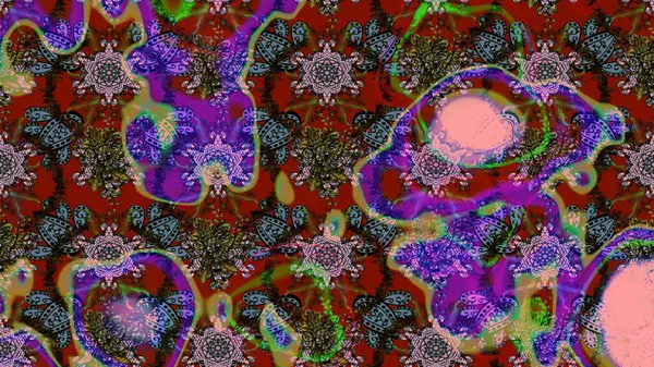 Kumaş, tekstil, duvar kağıdı baskısı için. Eski usul. Raster illüstrasyonu. Miles Fleur, süslü püslü bir süs. Tomurcukları papatya çiçekleri olan sevimli bir çiçek deseni. Taslak arkaplan.