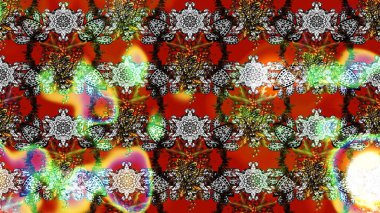 Moda baskıları için zarif bir şablon. Halk tarzı. Modern çiçek arkaplanı. Parlak renkli çiçekleri ve gri, kırmızı ve kahverengi renkte yaprakları olan muhteşem bir çiçek deseni..