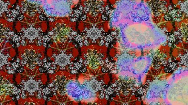 Çiçekler suluboya eskiz deseni. Raster Stili kumaş deseni.