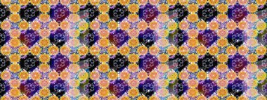 Raster illüstrasyonundaki çiçek desenli çizim. Düz Çiçek Elementleri Tasarımı. Renkli Bahar Teması eskiz kalıbı. Sarı renkte çiçekler.