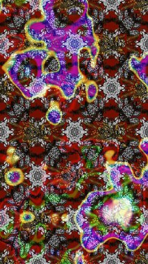 Nazikçe, güzel çiçek arkaplanı. Çiçekli karalama şeklinde Raster çiçek deseni. Gri, kahverengi ve kırmızı renkte çiçekler.