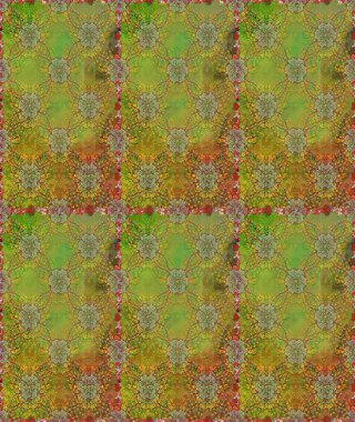 Çiçekli karalama şeklinde Raster çiçek deseni. Nazikçe, güzel çiçek arkaplanı. Yeşil ve kahverengi renkte çiçekler.