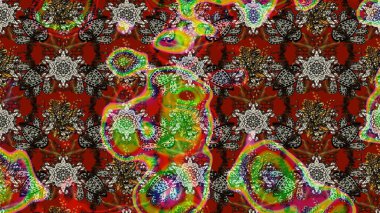 Çiçekli yaz çiçekleri. Küçük çiçekte güzel bir desen. Robot resim. Moda baskıları için zarif bir şablon. Küçük renkli çiçekler. Motley illüstrasyonu.