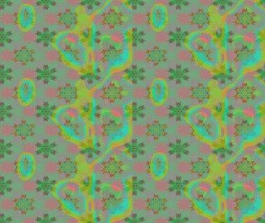 Raster illüstrasyonu. Tekstil veya kitap kapakları, imalat, duvar kağıtları, baskı, hediye paketi ve yapıştırma kitabı için çiçek eskizi geçmişi. Küçük ölçekli çiçeklerdeki basit sevimli desen.