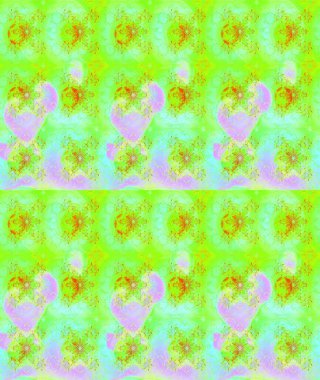 Yumuşak, yeşil renkli bahar çiçekleri. Raster illüstrasyonu. Çiçek ve yapraklı karalama şeklinde Raster çiçek deseni.