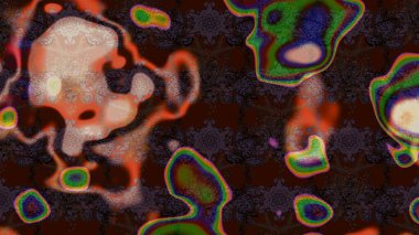 Soyut etnik raster çizim kalıbı. Vadinin çiçekleri kahverengi, gri ve mor renklerde. Çiçekler..