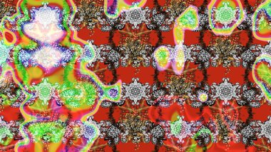 Düz Çiçek Elementleri Tasarımı. Çiçeksel fantezi tasarımı ve parlak bir arka plan çizimi. Renkli Bahar Teması çizim şablonu.