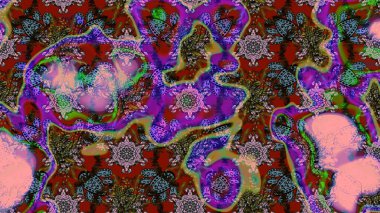 Çiçeksel kahverengi, kırmızı ve nötr çizim deseni. Klasik taslak çizimi. Raster Yumuşak kumaş deseni. Raster çiçek izi..