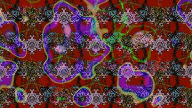 Çiçekler kırmızı, kahverengi ve gri renklerde. El çizimi. Çiçekli eskiz deseni. Suluboya çizimi.