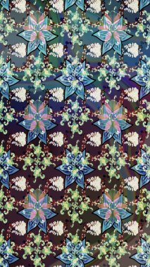 Suluboya etkisi. Organik elementler. Raster deseni. Botanik çizim deseni.