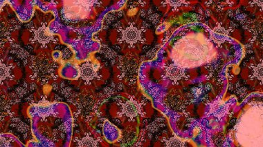 Süslü kumaş deseni. Çiçekli çiçek deseni, suluboya. Raster deseni.