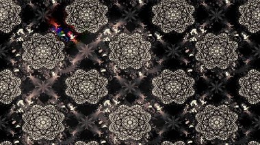 El çizimi çiçek çizimi deseni (fayans). Şirin çiçekli, desenli, siyah renkli renkli bir eskiz. Tekstil için suluboya çizim deseni.