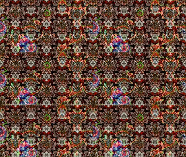 Şirin çiçekli, desenli, kahverengi renkli bir eskiz deseni. Tekstil için suluboya eskiz deseni. El çizimi çiçek çizimi deseni (fayans)).