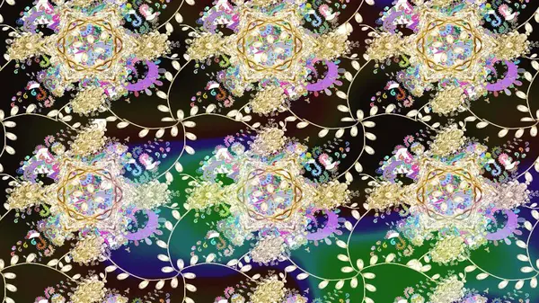 Eski moda arka plan. Çiçek çelengi. Kıvırcık, parlak örgü. Güzel, parlak, pürüzsüz kumaş, tuval. Raster illüstrasyonu. Desen, çizim, çiçek sınırı..