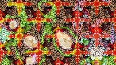 Düz Çiçek Elementleri Tasarımı. Çiçekli çizim şekli. Renkli Bahar Teması eskiz kalıbı. Bej renkte çiçekler.