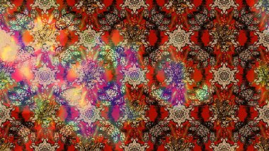 Düz Çiçek Elementleri Tasarımı. Raster güzel kumaş deseni çiziyor. Çiçek deseni. Renkli Bahar Teması çizim şablonu.