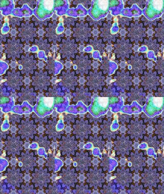 Çiçek süslemeli çizim deseni. Mor renkli çiçekler. Raster illüstrasyonu.